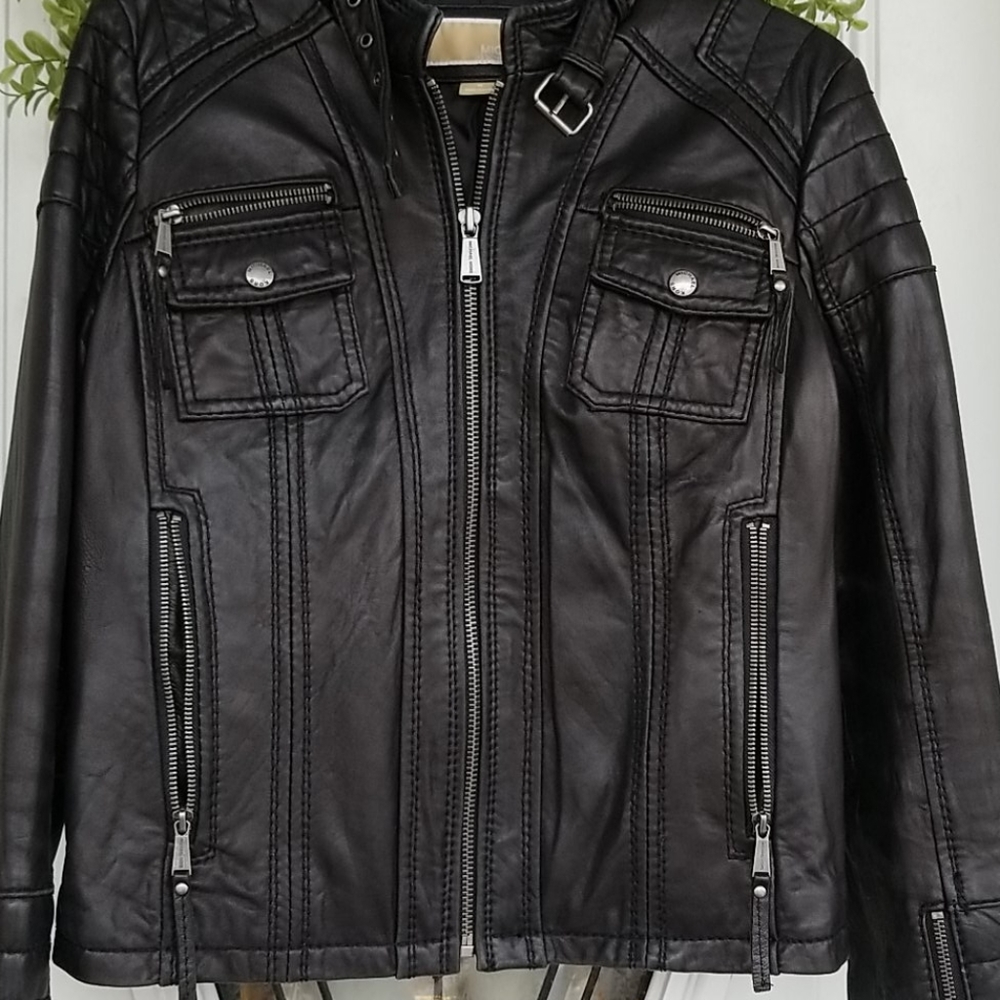 Michael kors genuine leather jacket